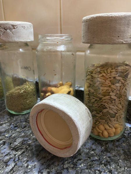 Tapa de rosca de cemento para bote recipiente cristal