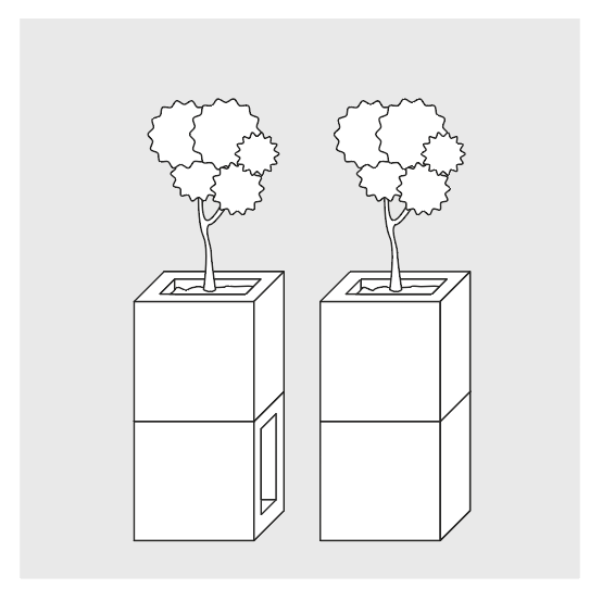 Cubo multiusos en concreto