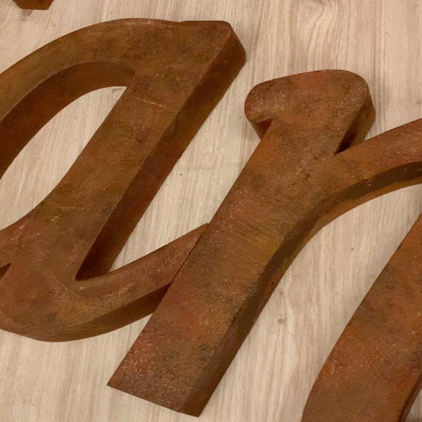 Letras efecto acero oxido corten