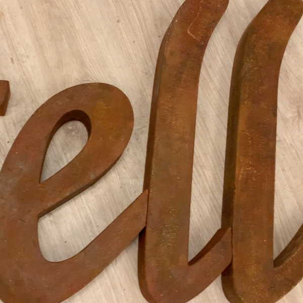 Letras efecto acero oxido corten