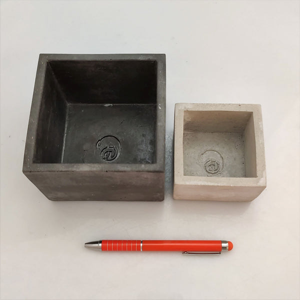 Pack 2 Cubos o maceta de cemento pulido - Camaleon-art - concrete shop art