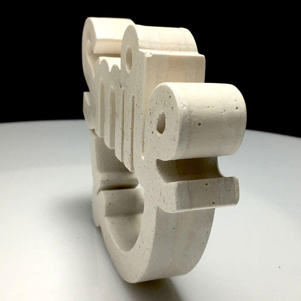 Escultura Smile Blanco picado - Camaleon-art - concrete shop art