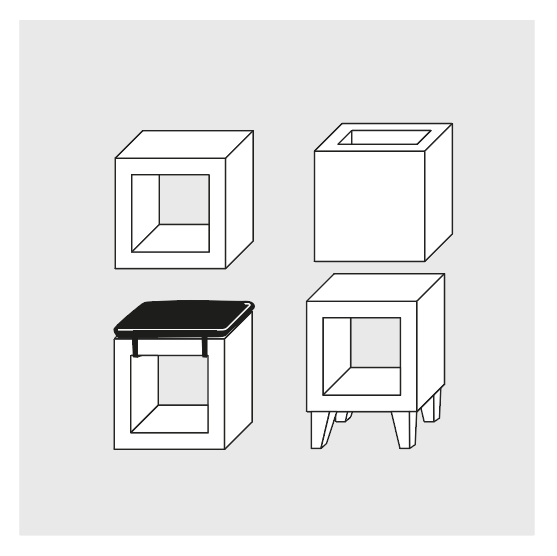 Cubo multiusos en concreto