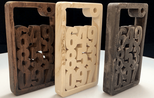 Número teléfono escultura - Camaleon-art - concrete shop art